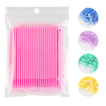 100PCS Disposable Eyelash Extension Brushes Micro Swab